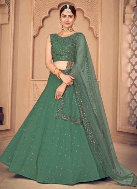 Pista Green Colour Khushboo Girly Shubhkala Party Wear Designer Latest New Georgette Lehenga Choli Collection 1793